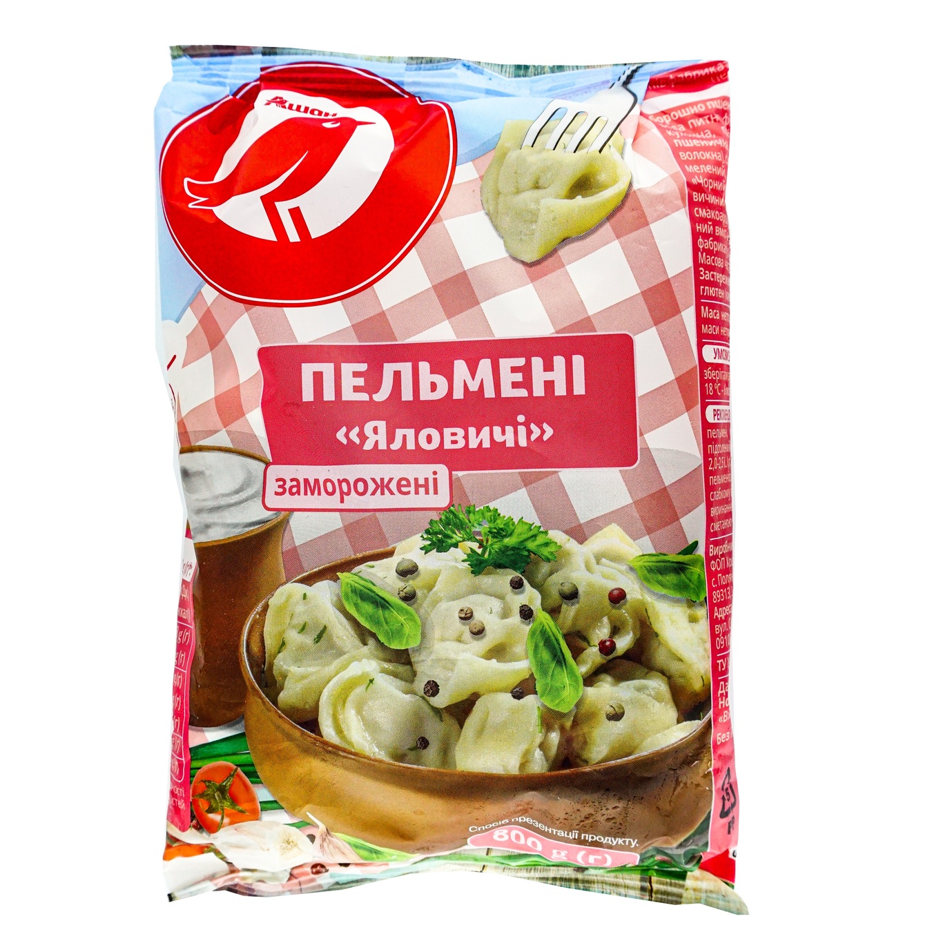 

Пельмени Ашан с говядиной 800г