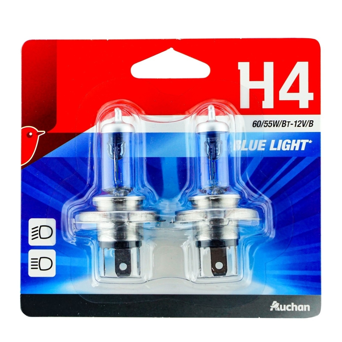 

Комплект автоламп Ашан Blue Light H4 60/55Вт 12В