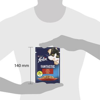 Корм влажный Felix Fantastic с говядиной для кошек 85г - купить, цены на КОСМОС - фото 3