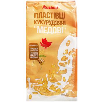 Пластівці Ашан кукурудзяні медові 300г - купити, ціни на Auchan - фото 1