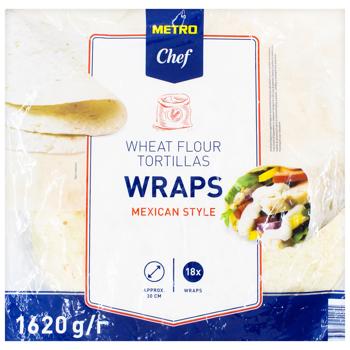 Metro Chef Wraps Wheat Flour Tortillas 30cm 18pcs - buy, prices for METRO - photo 1