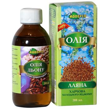 Adverso Cold-pressed Edible Linseed Oil 200ml - buy, prices for Epicentr FOOD - photo 1