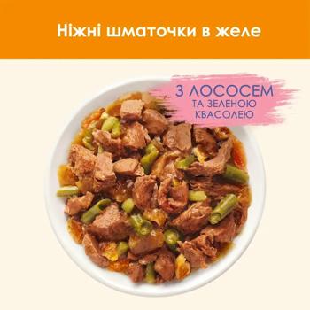 Набір вологого корму для котів Cat Chow Adult 10 шт х 85 г - лосось та зелена квасоля - купити, ціни на MasterZoo - фото 4