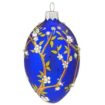 Crystal Christmas Jade Flower Christmas Tree Decoration 11cm Blue