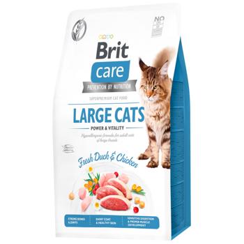 Корм сухой Brit Care Large Cats Power & Vitality с курицей и уткой для взрослых кошек больших пород 2кг - купить, цены на MasterZoo - фото 1