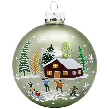 Шар елочный Koopman Домики серебро 8см в ассортименте - купить, цены на - фото 3