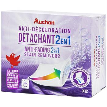 Auchan Anti-Fading Stain Removers 2in1 Wipes 12pcs