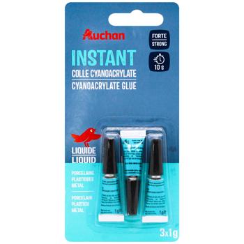 Auchan Instant Cyanoacrylate Glue 1ml 3pcs - buy, prices for Auchan - photo 1