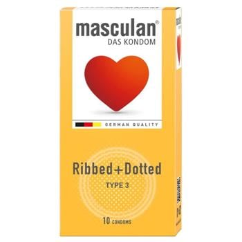 Презервативи Masculan Тип 3 Ribbed+Dotted 10шт - купити, ціни на Чудо Маркет - фото 1