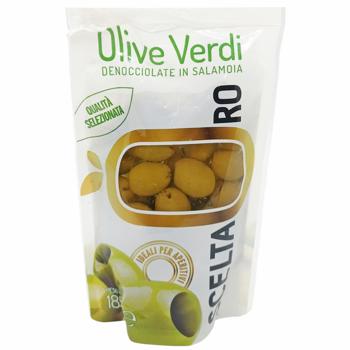 Оливки SCELTA ORO 185г зелені б/к И024 - купити, ціни на КОСМОС - фото 1