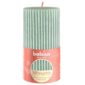 Свічка Bolsius Рустік Silhouette нефритові смуги 130х68