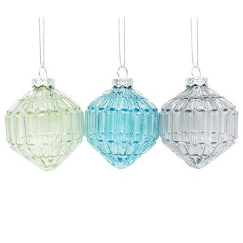 Actuel Diamond Glass Christmas Tree Decoration 6.5cm in assortment - buy, prices for Auchan - photo 1