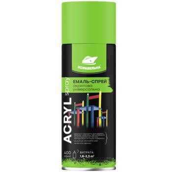 Korabelna Acrylic Spray Universal Enamel 400ml RAL 6005 Green Moss Gloss - buy, prices for Auchan - photo 1