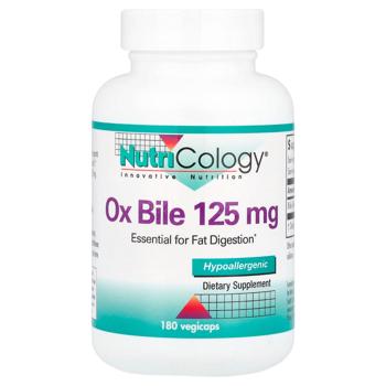 Екстракт бичачої жовчі (Ox Bile), Nutricology, 125 мг, 180 капсул - купити, ціни на Біотус - фото 1