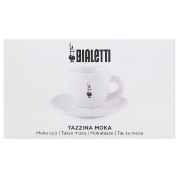 Чашка Bialetti з блюдцем 80мл біло-чорна - купити, ціни на WINETIME - фото 2