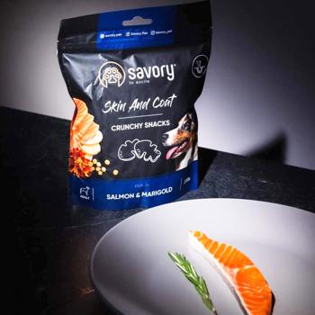 Savory Skin And Coat Dog Snack with Salmon and Marigolds 200g - buy, prices for - photo 3