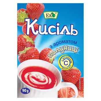 Кисіль Эко зі смаком полуниці 90г Україна - купити, ціни на МегаМаркет - фото 1
