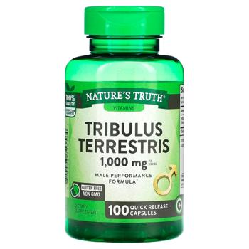 Nature's Truth, Tribulus Terrestris, 1,000 mg, 100 Quick Release Capsules (500 mg per Capsule) - купить, цены на Biotus - фото 1