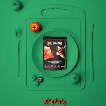 Savory Adult упаковка вологого корму для котів 22 шт х 85 г - ягня та буряк - купити, ціни на MasterZoo - фото 4