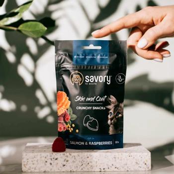 Savory Snack for Cats with Salmon and Raspberries for Skin and Coat Health 50g - buy, prices for - photo 3