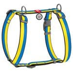 Waudog Nylon H-Shaped Harness for Dogs with QR Passport 30-40cm/15mm with Colors of Freedom Design