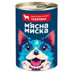 Корм влажный Мясная Миска с телятиной для собак 415г