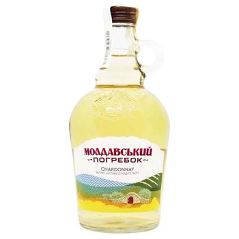 Moldavsʹkyy pohrebok Chardonnay White Semi-Sweet Wine 12% 1l - buy, prices for ULTRAMARKET - photo 1