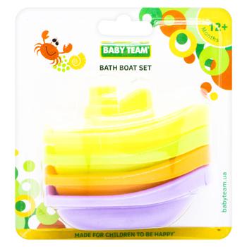 Набор игрушек для ванной Baby Team Яркие лодочки 3шт - купить, цены на METRO - фото 1