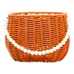 Oval Brown Basket with Beads 19*13*15cm