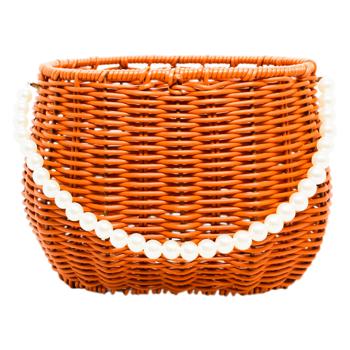 Oval Brown Basket with Beads 19*13*15cm - buy, prices for - photo 3