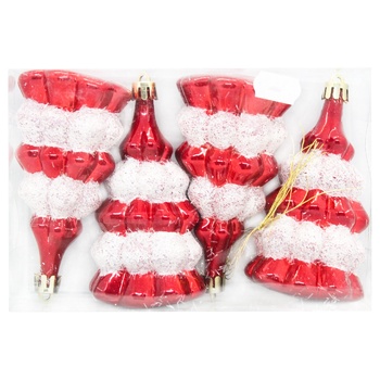 Set of New Year's Decorations 11cm 4pcs SYQD-012145 - buy, prices for MegaMarket - photo 1