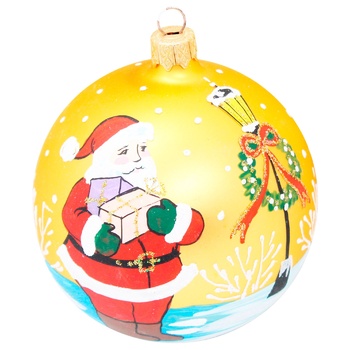 Santa Claus with Lantern Christmas Ball 90mm - buy, prices for Za Raz - photo 1