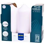 Metro Professional White Pillar Candle 78x220mm 3pcs