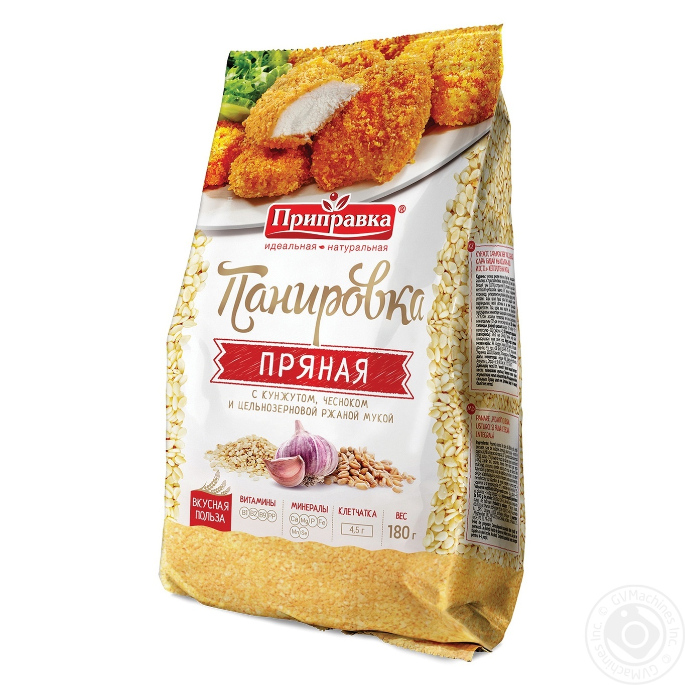 

Панировка Pripravka Пряная с кунжутом чесноком и цельнозерновой ржаной мукой 180г