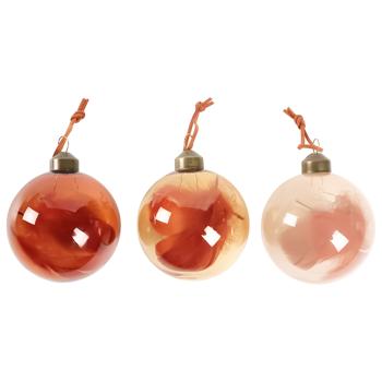 Шар елочный Actuel прозрачный с перьями стекло 7,8см в ассортименте