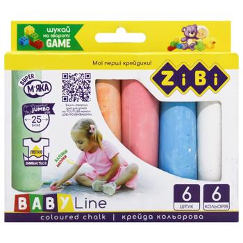 Крейда ZiBi Jumbo кольорова 6шт