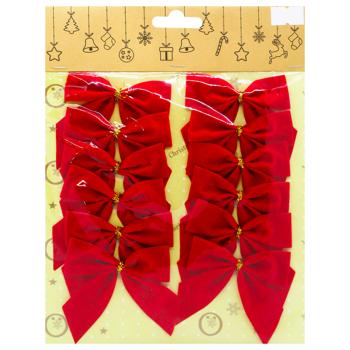 Бант декоративний Chomik 12шт текстиль оксамит червоний - купить, цены на МегаМаркет - фото 1