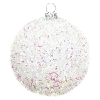 Snowball Plastic White Christmas Tree Ball 7cm