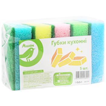 Auchan Kitchen Sponges for Washing Dishes 5pcs - buy, prices for - photo 3