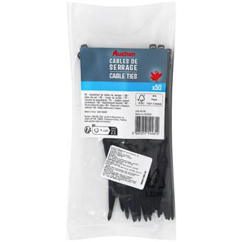 Auchan Black Cable Ties 4x140 50pcs - buy, prices for - photo 1