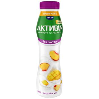 Бифидойогурт Активиа Персик-манго безлактозный 0,8% 260г - купить, цены на КОСМОС - фото 1