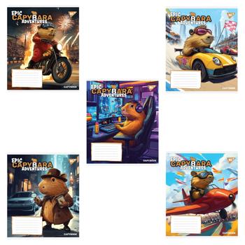 Зошит Yes Epic Capybara лінія 12 аркушів в асортименті