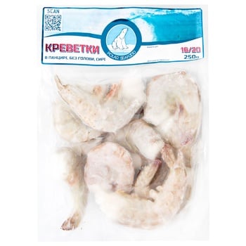 Креветки Polar Seafood сирі в панцирі без голови 16/20 250г - купити, ціни на Auchan - фото 1