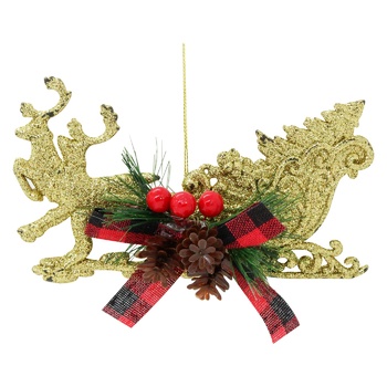 Stolyar Gold Sled Christmas Decoration 15х7х3cm - buy, prices for ULTRAMARKET - photo 1