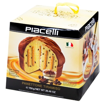 Кекс Piacelli Panettone Тирамису 750г - купить, цены на МегаМаркет - фото 1