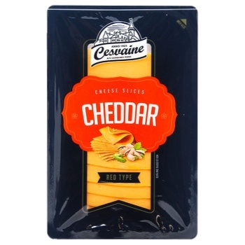 Cesvaine Red Cheddar Sliced Cheese 50% 125g - buy, prices for MegaMarket - photo 1