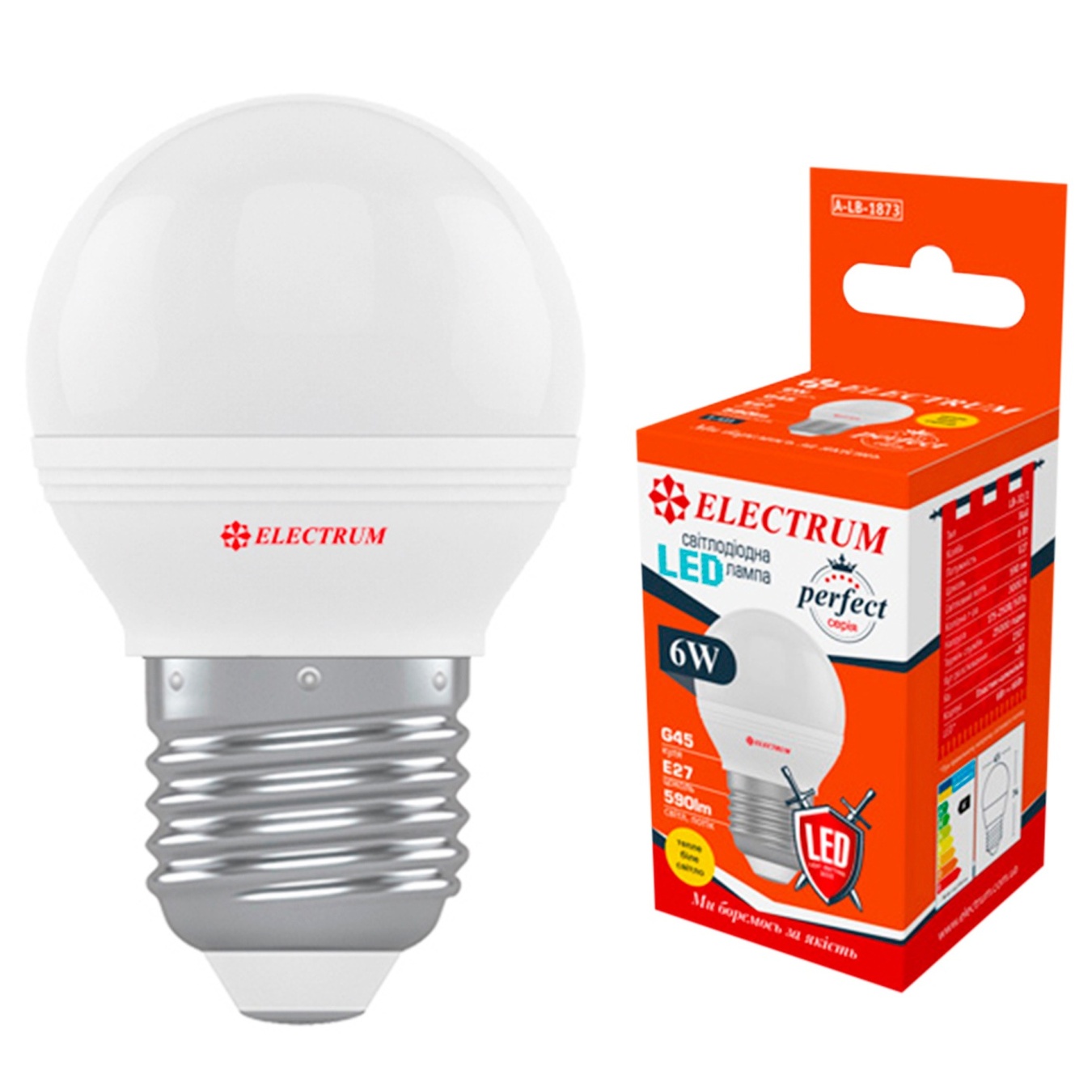 

Лампа Electrum Led шар D45 6W Е27 3000K A-LB-1873