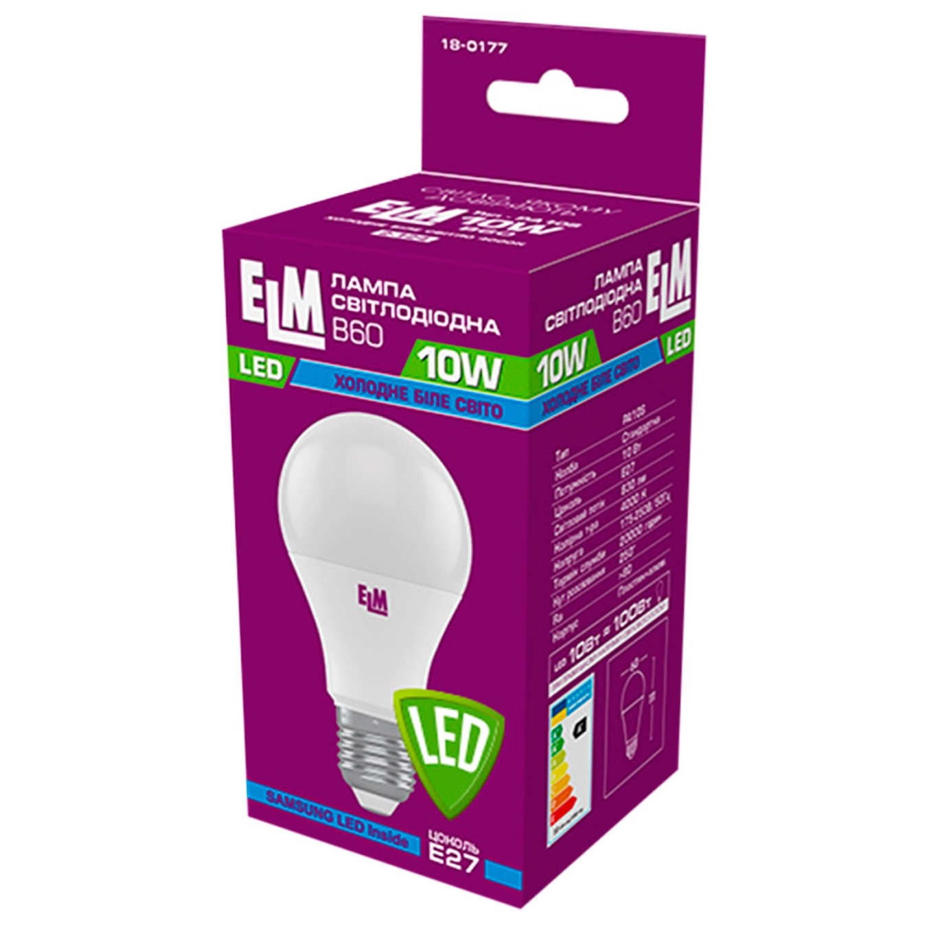 

Лампа ELM Led B60 10W PA10S E27 4000 18-0177