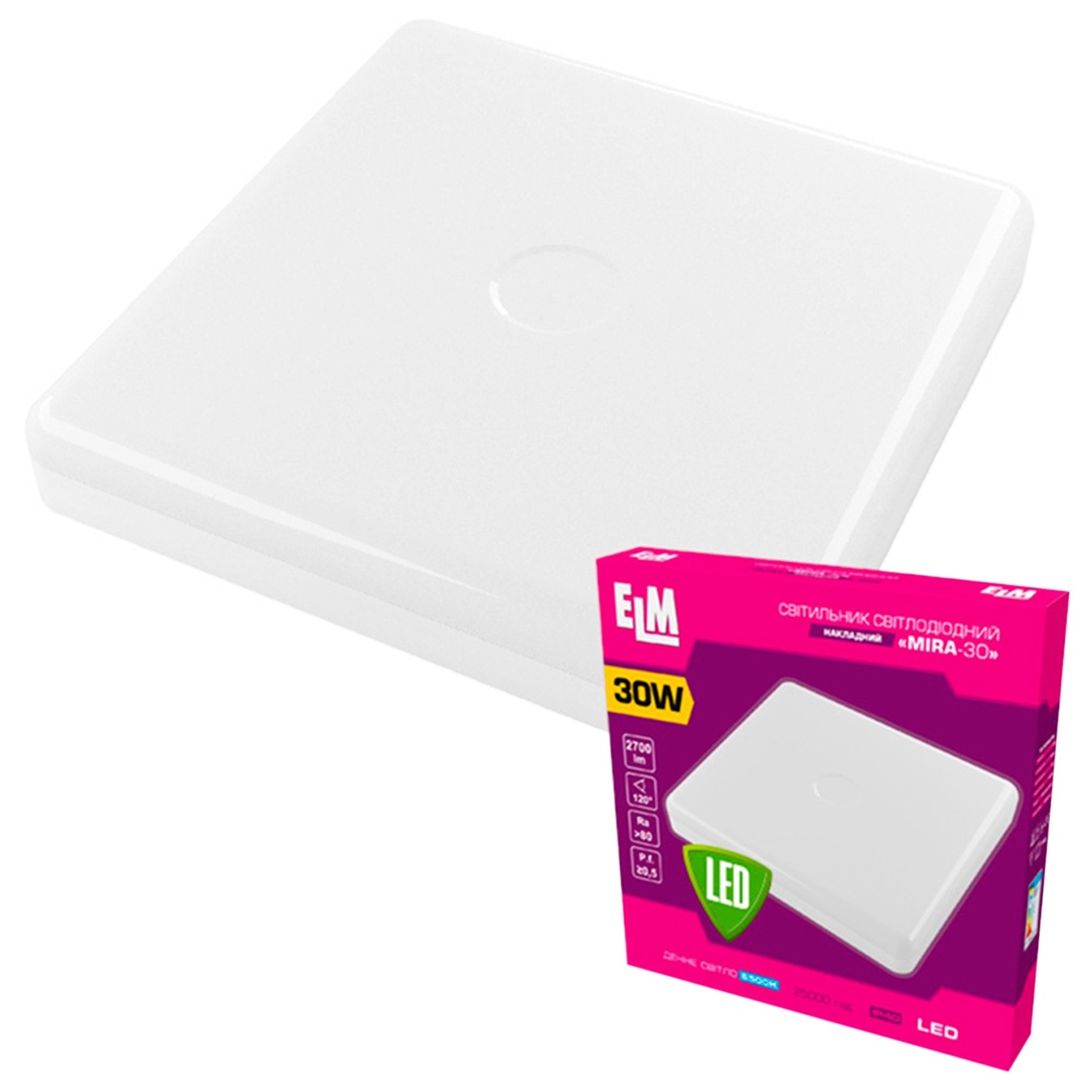 

Светильник накладной квадратный светодиодный ELM MIRA 30W 6500 26-0079