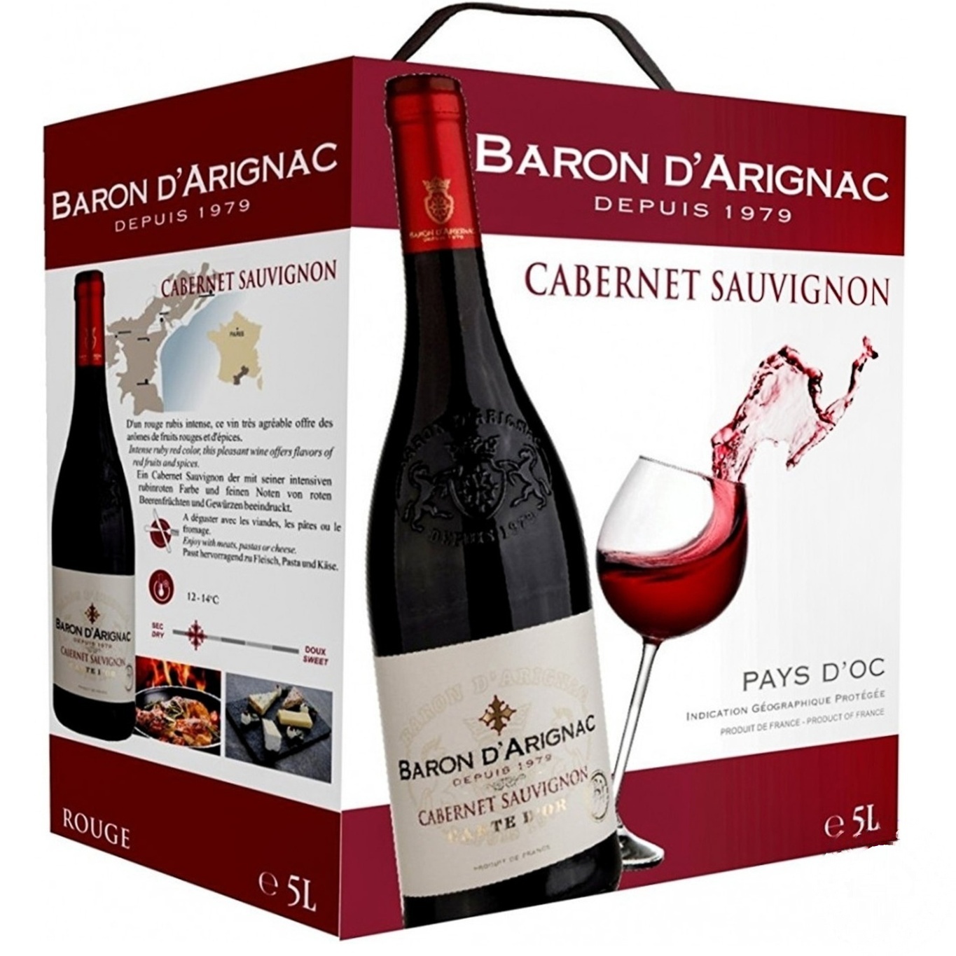 

Вино Baron d'Arignac красное сухое 12% 5л